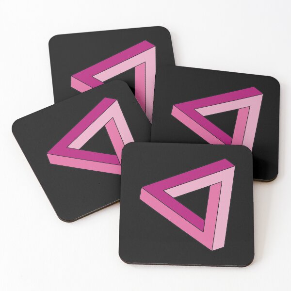 Item preview, Pink Impossible Triangle Optical Illusion designed and sold by iscaStudioArt.