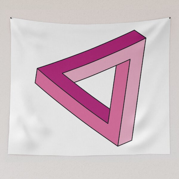 Item preview, Pink Impossible Triangle Optical Illusion designed and sold by iscaStudioArt.