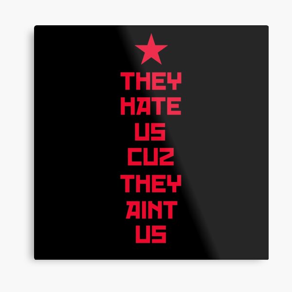 The Interview Quote - They Hate Us Cuz They Aint Us Metal Print