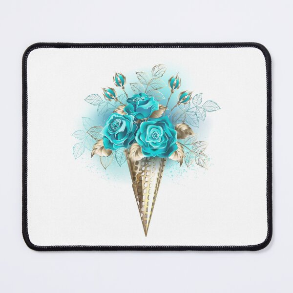 Item preview, Waffle Cone with Turquoise Roses designed and sold by Blackmoon9.