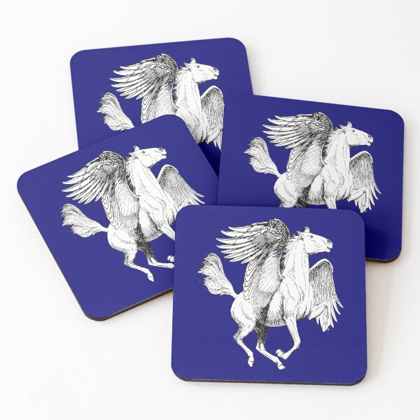 Item preview, Pegasus Winged White Horse Line Drawing Vintage Style designed and sold by taiche.