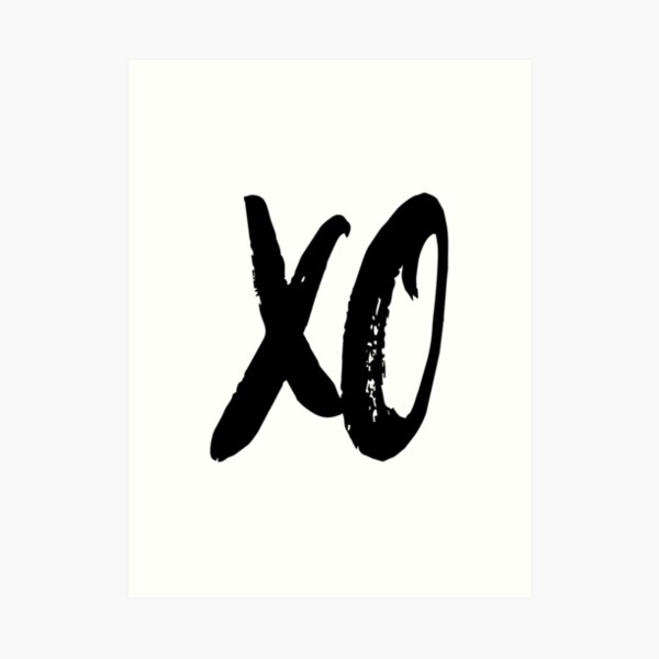 XO Hugs and kisses black and white scandinavian Art Print