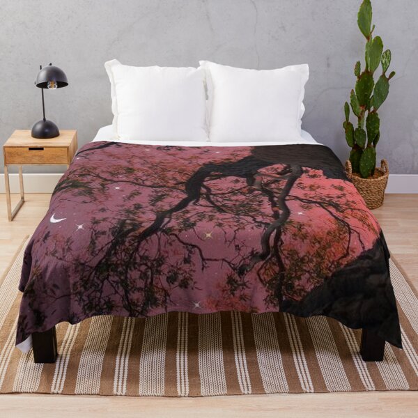 Item preview, Aesthetic Pink Sky with stars and branches designed and sold by fudgecream.