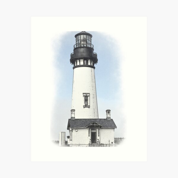 Yaquina Head Lighthouse In Watercolor Art Print