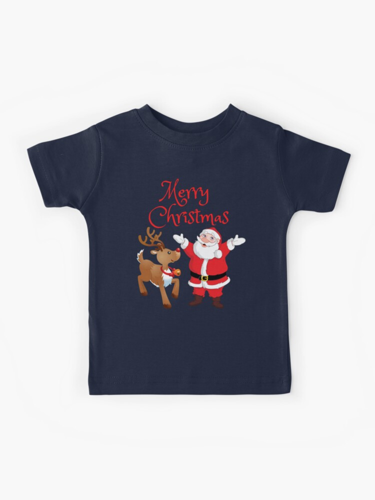 Feliz Navidad Camiseta Reno Bebe Papá Noel Y Reno De Navidad Feliz