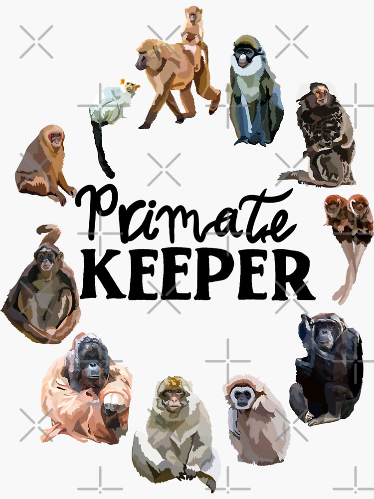 "Primate Keeper " Sticker for Sale by thezoogirl Redbubble