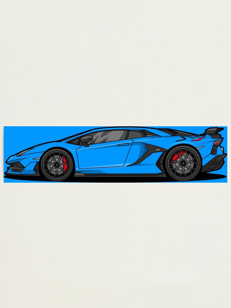 Lámina fotográfica «Lamborghini Aventador SVJ LP770-4 Azul» de MarlonVector  | Redbubble