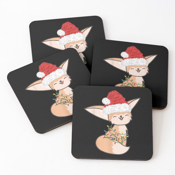 Item preview,  Fox Fennec With Santa Hat Christmas Lights designed and sold by lindafrances.