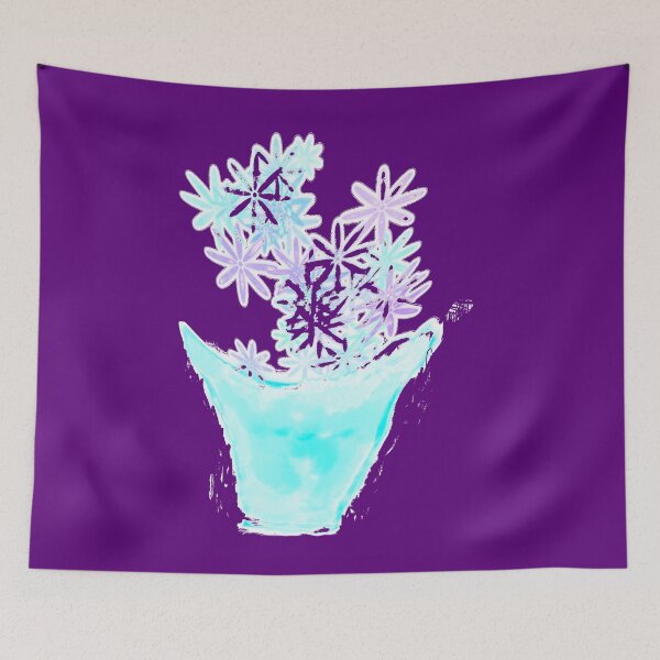Item preview, Teal flowers with vase from time-lapse video designed and sold by headtrackerart.
