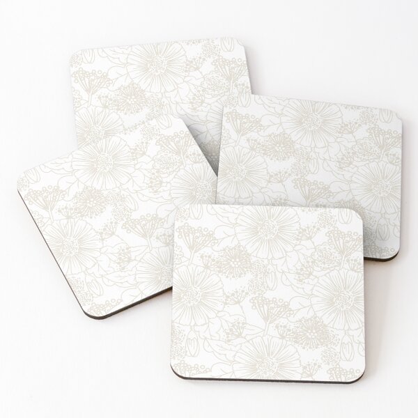 Item preview, Light Beige and White Floral Pattern Coordinates w/ Farrow & Ball 2022 Popular Color School House White No.291 - Colour Trends - Trending Hue designed and sold by ColorOfTheYears.