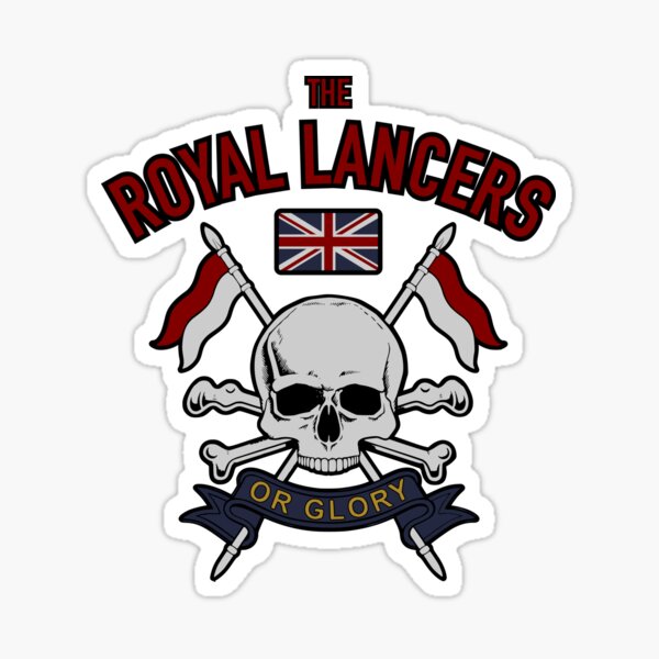 Royal Lancers Skull British Military Sticker Decal Ideal Vehicle 98 x 98 mm 