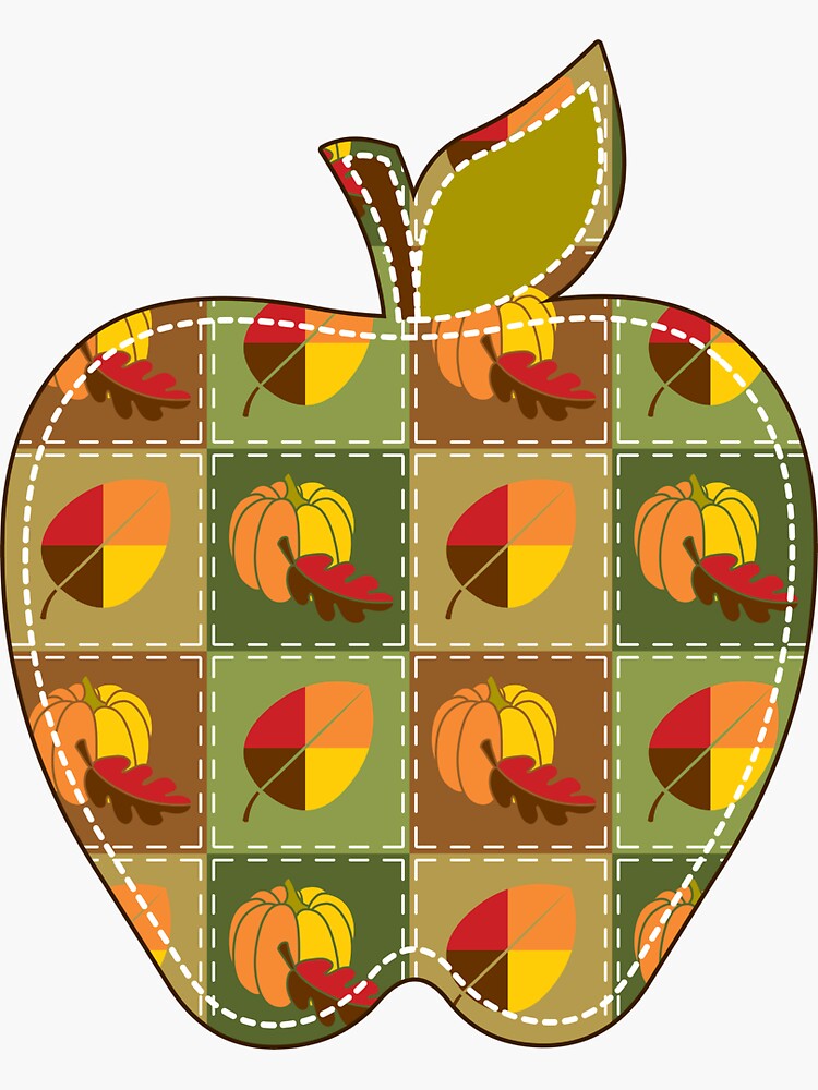 Thumbnail 3 of 3, Sticker, Autumn Quilt designed and sold by ValerieDesigns.