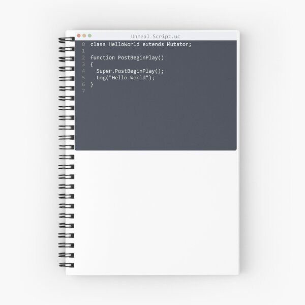 Item preview, . Unreal Script language Hello World program sample in editor window designed and sold by IuriiVlasenko.