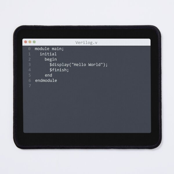Item preview, . Verilog language Hello World program sample in editor window designed and sold by IuriiVlasenko.