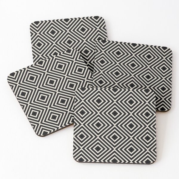 Item preview, Light Beige and Black Square Line Art Pattern Coordinates w/ Farrow & Ball 2022 Popular Color School House White No.291 - Colour Trends - Trending Hue designed and sold by ColorOfTheYears.