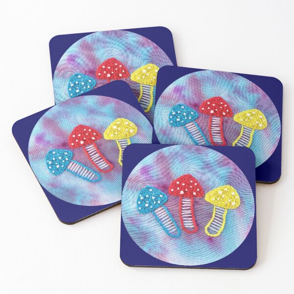 Item preview, Primary Colors Mushroom Trio Embroidery designed and sold by ashleygilland.
