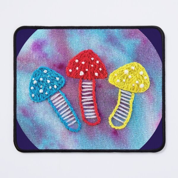 Item preview, Primary Colors Mushroom Trio Embroidery designed and sold by ashleygilland.