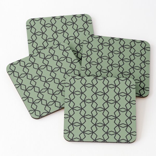 Item preview, Green and White Shape Mosaic Pattern Coordinates w/ Farrow & Ball 2022 Popular Color Breakfast Room Green 81 - Colour Trends - Trending Hue designed and sold by ColorOfTheYears.