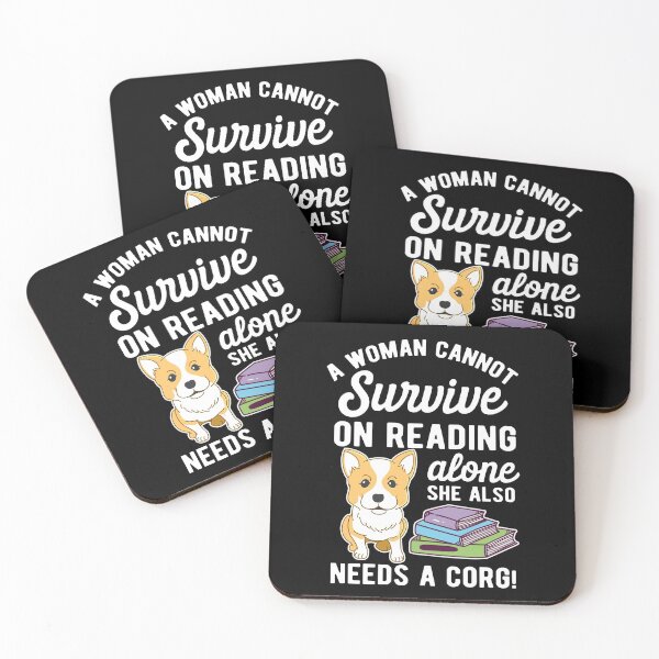 Item preview, A Woman Cannot Survive Funny Reading Alone Corgi Dog Owner designed and sold by LAXIR.
