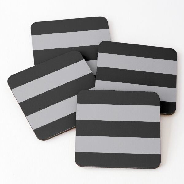 Item preview, Large BLACK and METALLIC SILVER GREY Horizontal STRIPES designed and sold by RachelMacht.