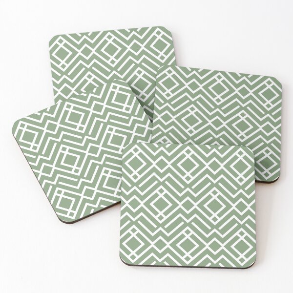Item preview, Green and White Stripe Diamond Shape Pattern Coordinates w/ Farrow & Ball 2022 Popular Color Breakfast Room Green 81 - Colour Trends - Trending Hue designed and sold by ColorOfTheYears.