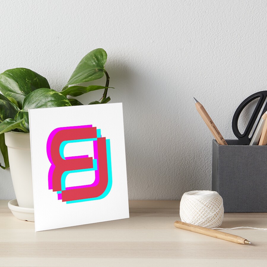 "Backwards Letter 'B' Letter Neon " Art Board Print For Sale By ...