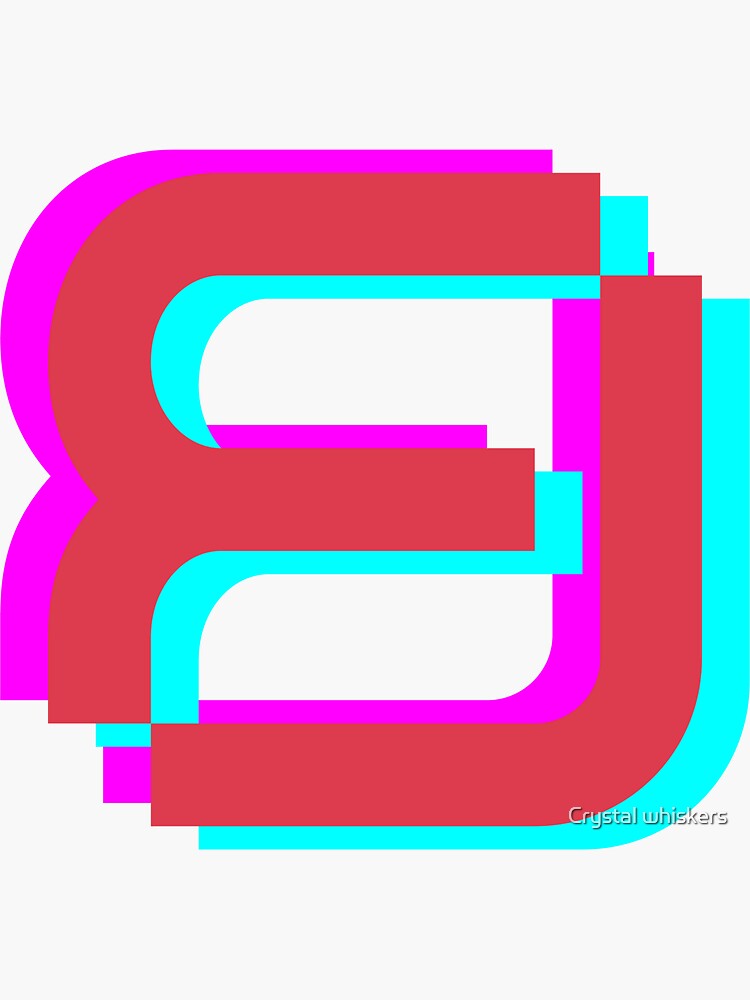 "Backwards letter 'B' letter neon " Sticker for Sale by manvithmp