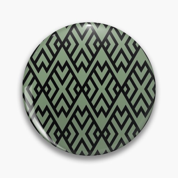 Item preview, Green and Black Diamond Shape Tile Pattern Coordinates w/ Farrow & Ball 2022 Popular Color Breakfast Room Green 81 - Colour Trends - Trending Hue designed and sold by ColorOfTheYears.