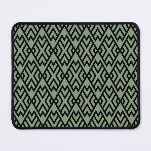 Item preview, Green and Black Diamond Shape Tile Pattern Coordinates w/ Farrow & Ball 2022 Popular Color Breakfast Room Green 81 - Colour Trends - Trending Hue designed and sold by ColorOfTheYears.