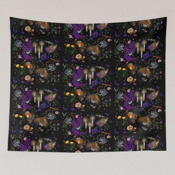 Item preview, Witches Brew Tea Cottagecore Pattern designed and sold by Shadowind.