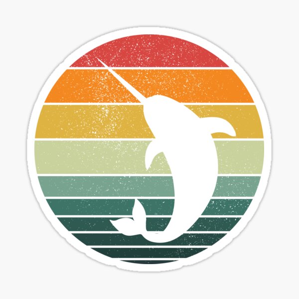 Item preview, Narwhal Retro Vintage  designed and sold by FunFoxDesign.