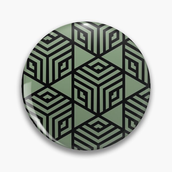 Item preview, Green and Black Modern Stripe Cube Tile Pattern Coordinates w/ Farrow & Ball 2022 Popular Color Breakfast Room Green 81 - Colour Trends - Trending Hue designed and sold by ColorOfTheYears.