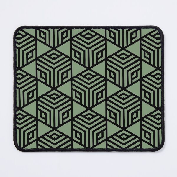 Item preview, Green and Black Modern Stripe Cube Tile Pattern Coordinates w/ Farrow & Ball 2022 Popular Color Breakfast Room Green 81 - Colour Trends - Trending Hue designed and sold by ColorOfTheYears.