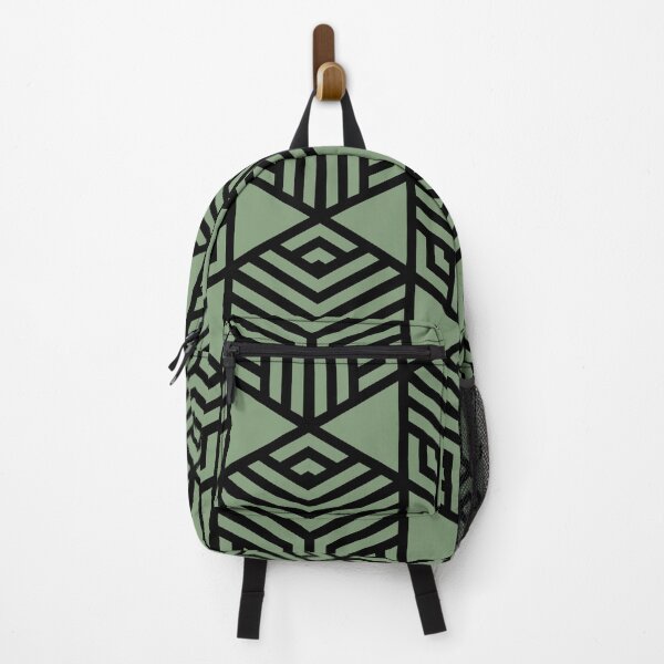 Item preview, Green and Black Modern Stripe Cube Tile Pattern Coordinates w/ Farrow & Ball 2022 Popular Color Breakfast Room Green 81 - Colour Trends - Trending Hue designed and sold by ColorOfTheYears.