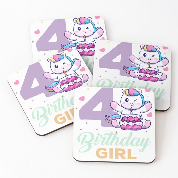 Item preview, 4 Years Old Bday Unicorn Lovers Girl  4th Bday Party designed and sold by LAXIR.