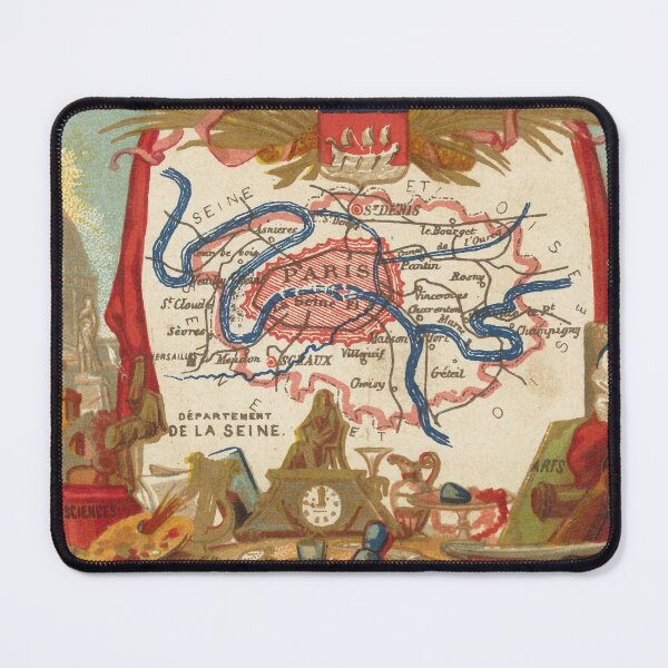 Item preview, 1890 Vintage Map of Paris designed and sold by Gin Neko.