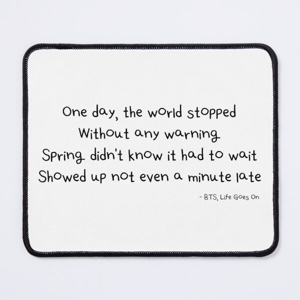 Item preview, BTS Life Goes On Lyrics Verse 1 (English - With Credit) designed and sold by Aooms123.