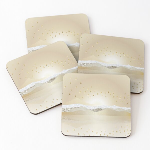 Item preview, White Gold Metallic Winter Sunset Reflection Landscape designed and sold by IZiets.