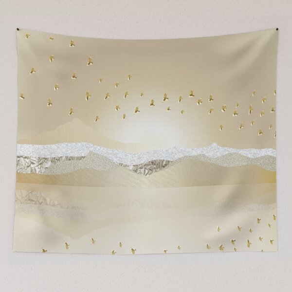 Item preview, White Gold Metallic Winter Sunset Reflection Landscape designed and sold by IZiets.
