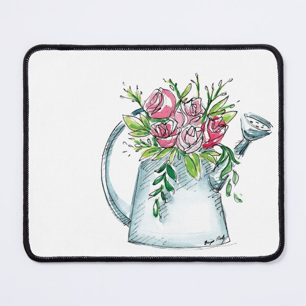 Item preview, Watercolor Sketch of Watering Can and Flowers designed and sold by Brigidmalloy.