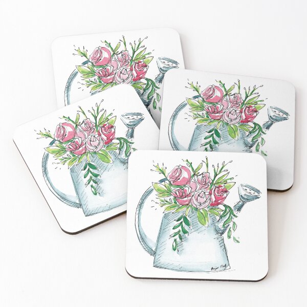 Item preview, Watercolor Sketch of Watering Can and Flowers designed and sold by Brigidmalloy.