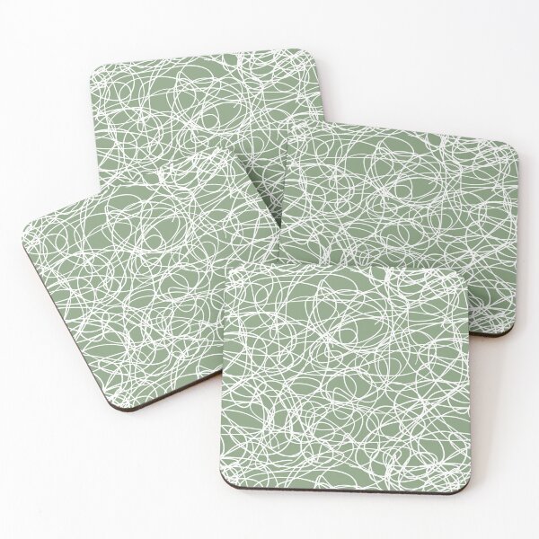 Item preview, Green and White Thick Scribble Mosaic Pattern designed and sold by ColorOfTheYears.