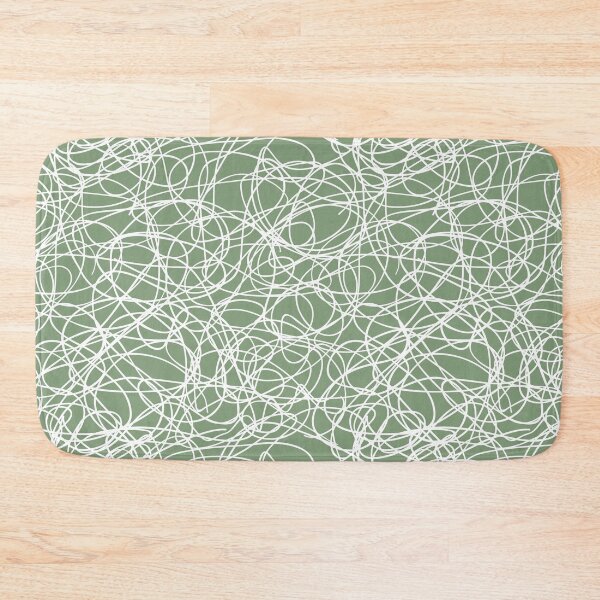 Item preview, Green and White Thick Scribble Mosaic Pattern designed and sold by ColorOfTheYears.