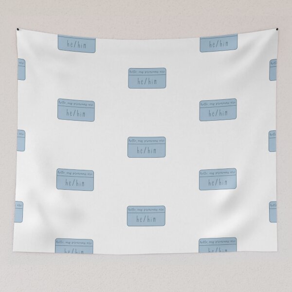 Item preview, Hello, my pronouns are he/him designed and sold by Hannah Grace Designs.