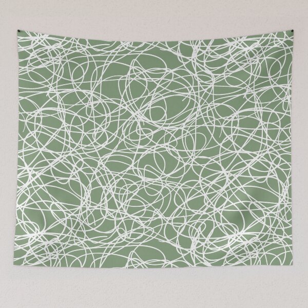 Item preview, Green and White Thick Scribble Mosaic Pattern designed and sold by ColorOfTheYears.