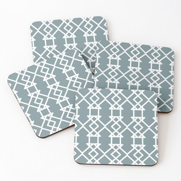 Item preview, Blue and White Tessellation Line Pattern 27 Coordinates w/ Farrow & Ball 2022 Popular Color Stone Blue 86 - Colour Trends - Trending Hue designed and sold by ColorOfTheYears.