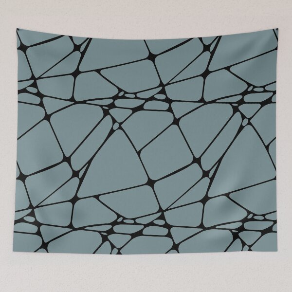 Item preview, Black and Blue Abstract Mosaic Pattern 1 Coordinates w/ Farrow & Ball 2022 Popular Color Stone Blue 86 - Colour Trends - Trending Hue designed and sold by ColorOfTheYears.