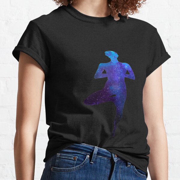 Galaxy Yoga Acrobatic Sport Aerialist Gymnastics Watercolor Workout Classic T-Shirt