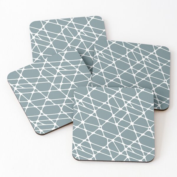 Item preview, Blue and White Abstract Mosaic Pattern 2 Coordinates w/ Farrow & Ball 2022 Popular Color Stone Blue 86 - Colour Trends - Trending Hue designed and sold by ColorOfTheYears.