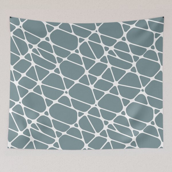 Item preview, Blue and White Abstract Mosaic Pattern 2 Coordinates w/ Farrow & Ball 2022 Popular Color Stone Blue 86 - Colour Trends - Trending Hue designed and sold by ColorOfTheYears.